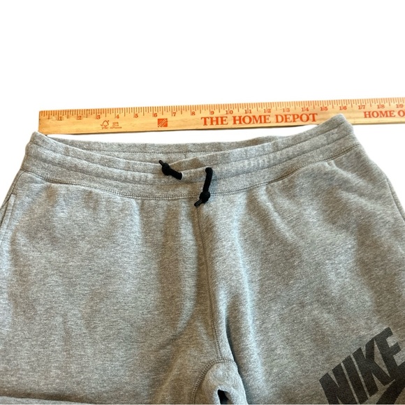 Nike Men’s Fleece Joggers Elastic & Drawstring Waist Gray Large Black Swoosh XL. - Picture 7 of 10